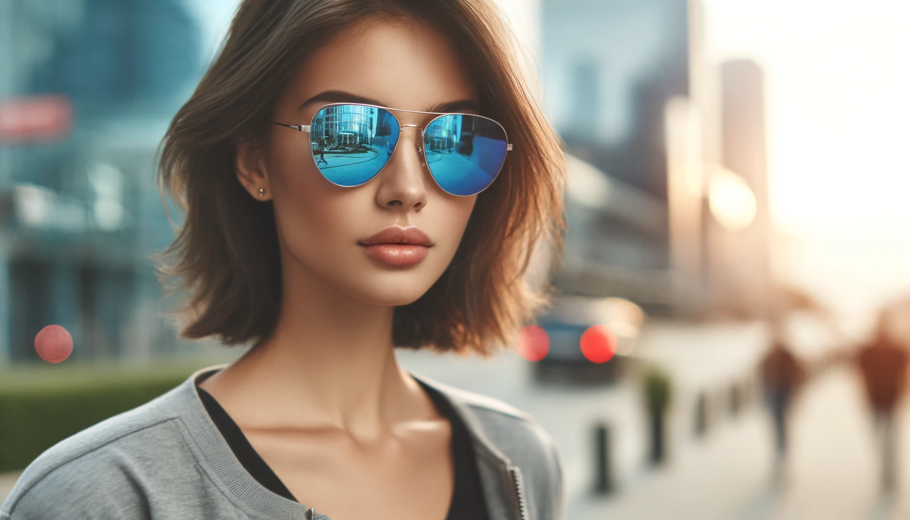 Óculos De Sol Espelhado Azul Feminino São Paulo SP